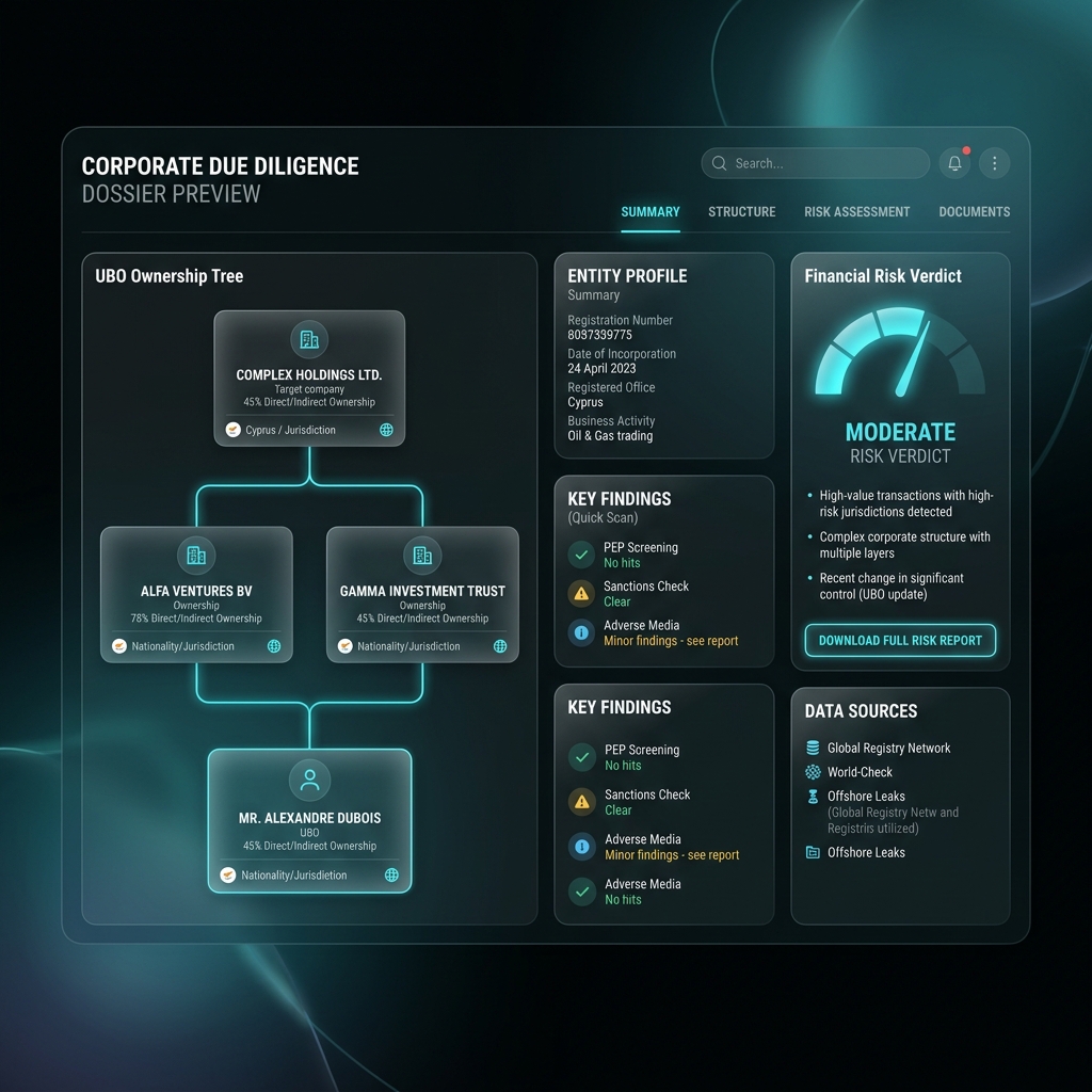 Suite Meridiano UBO Dossier